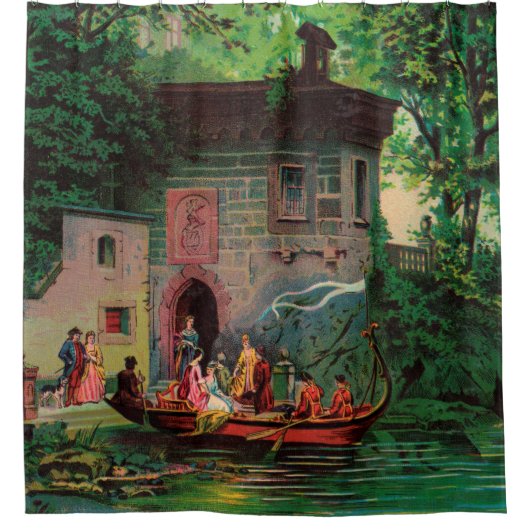 午後のコモシャワーカーテン シャワーカーテン (正面)