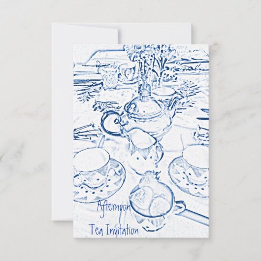 午後のティーへの招待 招待状 (正面)