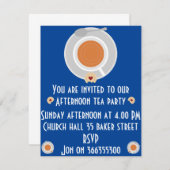 午後のティーパーティーへの招待 招待状 (正面/裏面)
