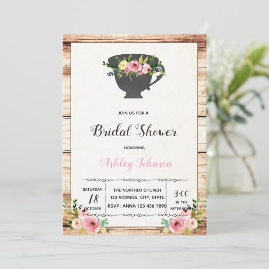 午後のティーパーティーへの招待 招待状 (スタンド正面)