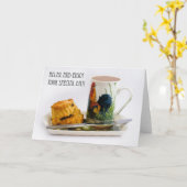 午後のティー 誕生日グリーティングカード カード (黄色い花)