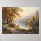 午後の川岸を散歩する ポスター (正面)