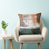 午後の日差し、鉄道駅 クッション (椅子)