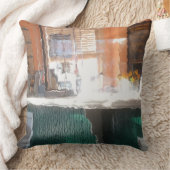 午後の日差し、鉄道駅 クッション (ブランケット)