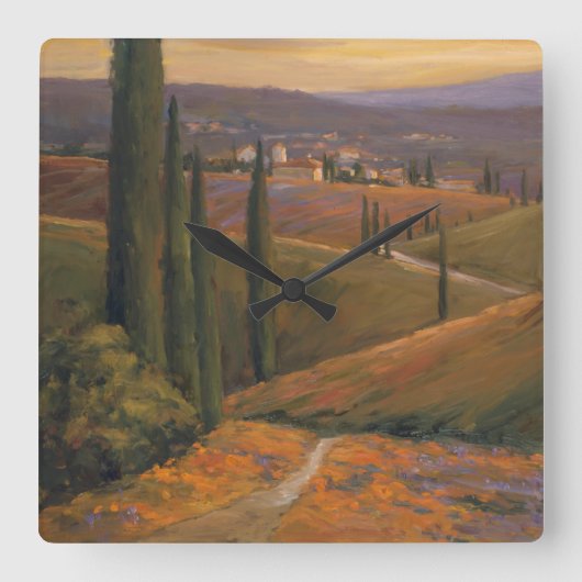 午後の歩行I スクエア壁時計 (正面)