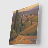 午後の歩行I スクエア壁時計 (傾斜)