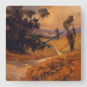 午後の歩行II スクエア壁時計 (正面)