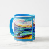 午後の波のレッスンLahainaのマグ マグカップ (正面左)