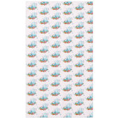 午後の紅茶パーティーの水彩パターン テーブルクロス (正面)