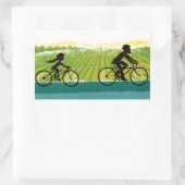 午後の車 長方形シール (バッグ)