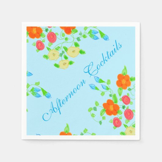 午後ファンシーカラフル スタンダードカクテルナプキン (正面)
