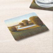 午後ライトV スクエアペーパーコースター (アングル)