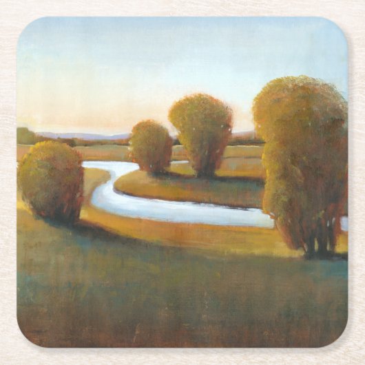 午後ライトV スクエアペーパーコースター (正面)