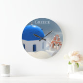 午後日曜日Santorini教会 ラージ壁時計 (ホーム)