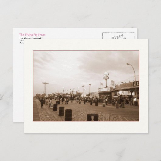 午後遅いボードウォーク(Coney Is., NY)はがき ポストカード (正面/裏面)