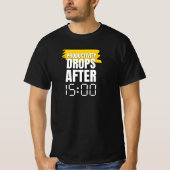 午後3時以降は生産性が落ちる – オフィスユーモア Tシャツ (正面)
