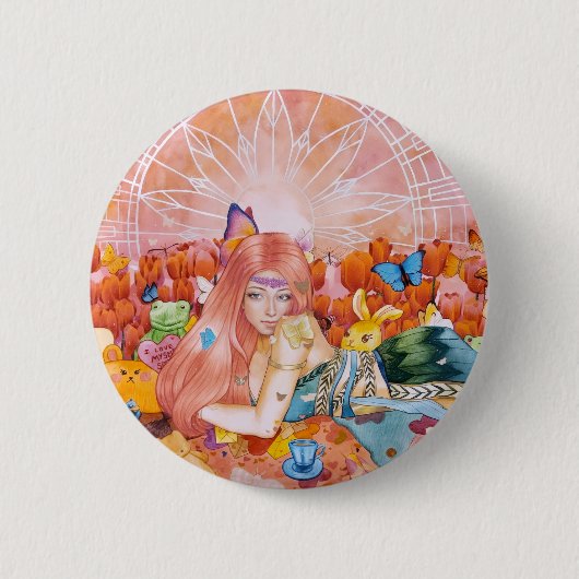 午後 缶バッジ (正面)