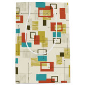 半エレガント世紀カラフル幾何学模様 ミディアムペーパーバッグ (正面)