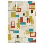 半エレガント世紀カラフル幾何学模様 ミディアムペーパーバッグ (裏面)