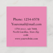 半カスタム世紀の幾何モダンパターンのピンク スクエア名刺 (裏面)