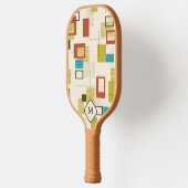 半カラフルモダン世紀の幾何学模様 ピックルボールラケット (左)