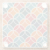 半カラフル世紀のスタイルパタモダンーン ガラスコースター (裏面)