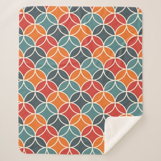 半カラフル世紀のスタイルパタモダンーン シェルパブランケット (正面)