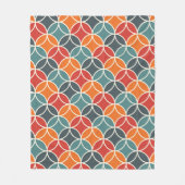 半カラフル世紀のスタイルパタモダンーン フリースブランケット (正面)