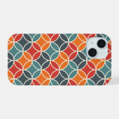 半カラフル世紀のスタイルパタモダンーン iPhone 15ケース (裏面横)