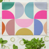 半カラフル世紀の抽象芸術パタモダンーン キッチンタオル (折り畳み)