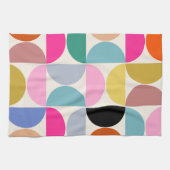 半カラフル世紀の抽象芸術パタモダンーン キッチンタオル (横)