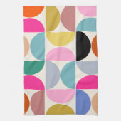 半カラフル世紀の抽象芸術パタモダンーン キッチンタオル (縦)