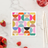 半カラフル世紀の抽象芸術パタモダンーン スタンダードカクテルナプキン (インサイチュ)