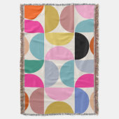 半カラフル世紀の抽象芸術パタモダンーン スローブランケット (正面縦)