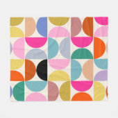 半カラフル世紀の抽象芸術パタモダンーン フリースブランケット (正面(横))