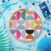 半カラフル世紀の抽象芸術パタモダンーン ペーパープレート (パーティー)