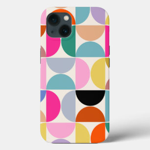 半カラフル世紀の抽象芸術パタモダンーン iPhone 13ケース