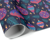 半カラフル世紀レトロオーナメントクリスマス ラッピングペーパー (ロールコーナー)