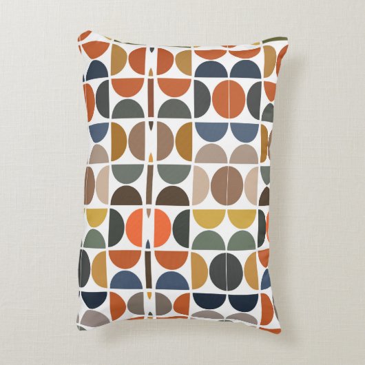 半カラフル世紀レトロ幾何学模様 アクセントクッション (裏面(縦))