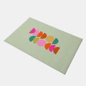 半カラフル世紀幾何モダングリーン ドアマット (アングル)