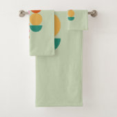 半カラフル世紀幾何モダングリーン バスタオルセット (インサイチュ)
