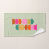 半カラフル世紀幾何モダングリーン バスタオルセット (ハンドタオル)