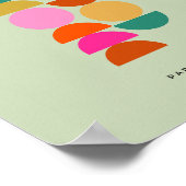 半カラフル世紀幾何モダングリーン ポスター (角)