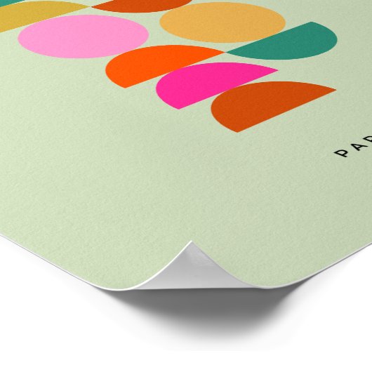 半カラフル世紀幾何モダングリーン ポスター (角)