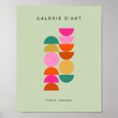 半カラフル世紀幾何モダングリーン ポスター (正面)