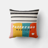 半カラフル世紀抽象芸術パーソナライズされた名 クッション (裏面)