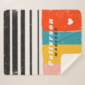 半カラフル世紀抽象芸術パーソナライズされた名 シェルパブランケット (正面(横))