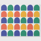 半カラフル円ジオメトリ ラッピングペーパー (フラット)