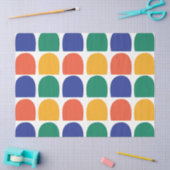 半カラフル円ジオメトリ 薄葉紙 (クラフト)