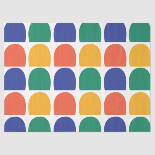 半カラフル円ジオメトリ 薄葉紙 (正面)